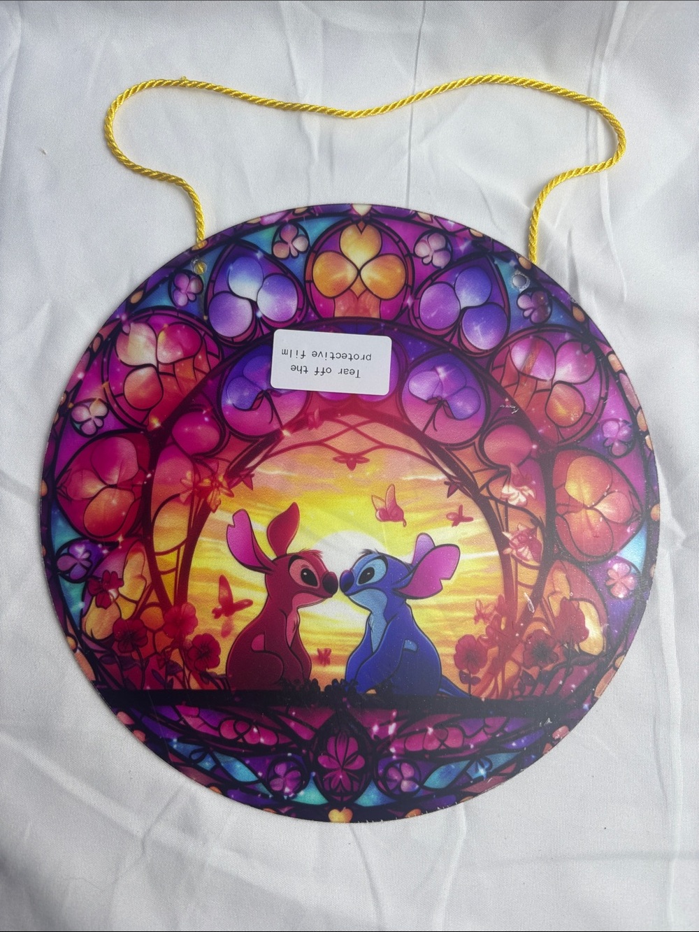 BNIP Colorful Stitch & Angel Round Sun-catcher 8”